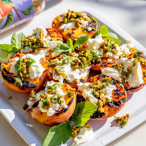 A Simple Grilled Peach + Burrata Salad Recipe - Figure Ate Foods