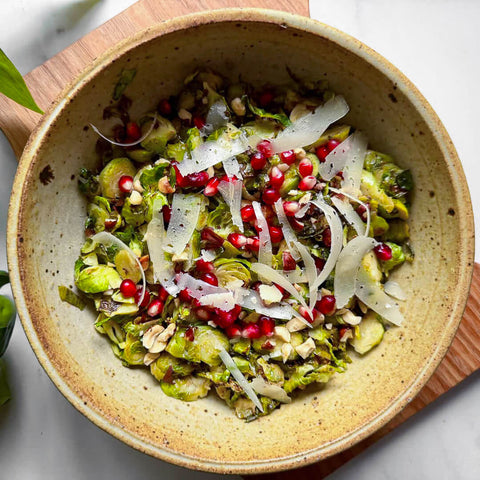 Maple Brussels Sprouts Salad with Persimmon Vinegar - Figure Ate Foods