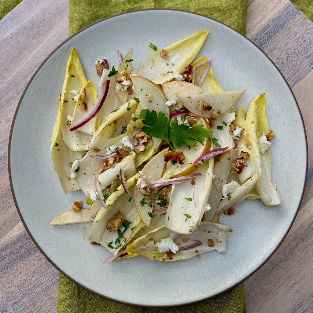 Fall Salad Recipe: Pear, Endives & Persimmon Dressing