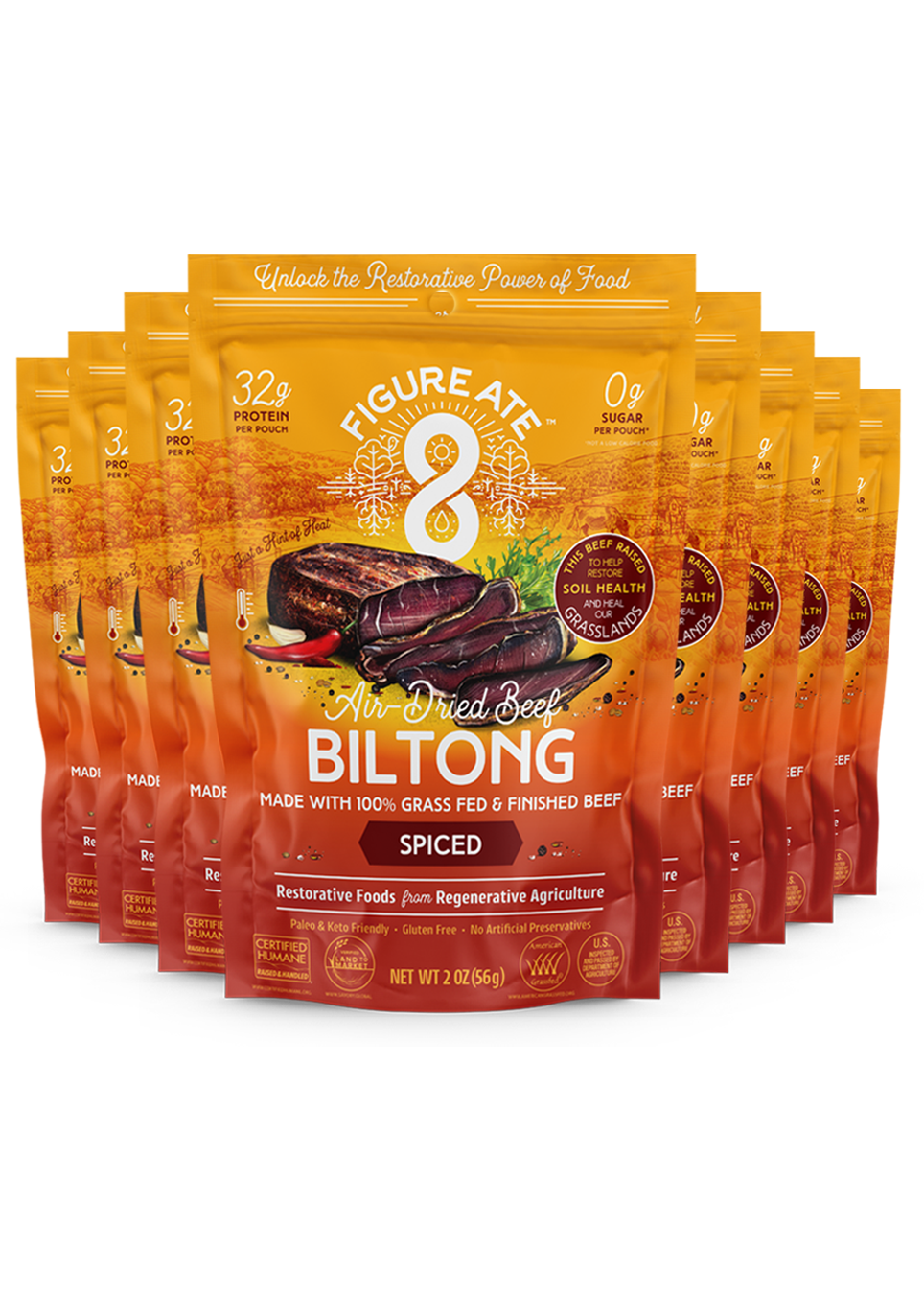 Spiced Grass Fed & Finished Beef Biltong