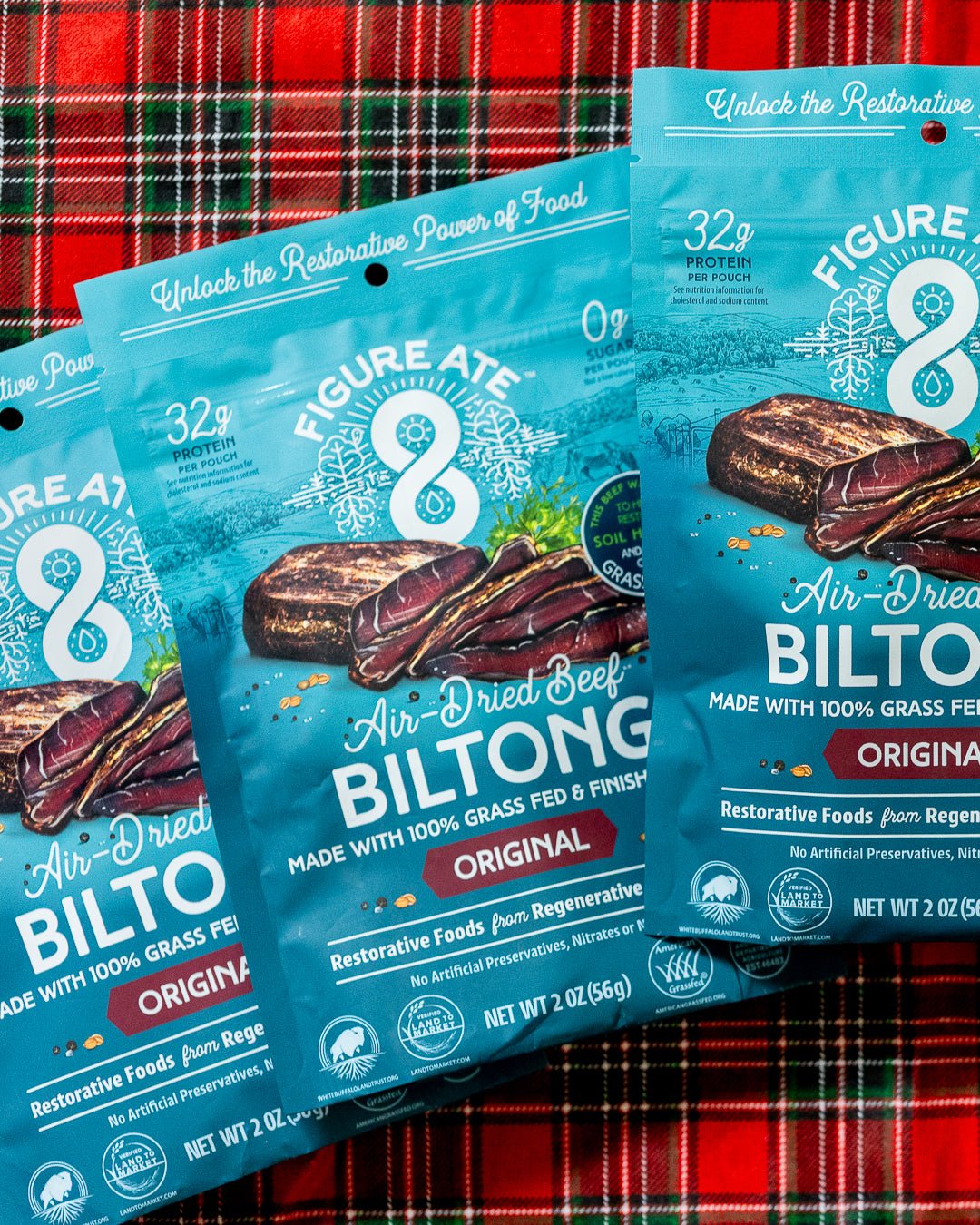 Original Beef Biltong - 8 - Pack - Figure Ate Foods