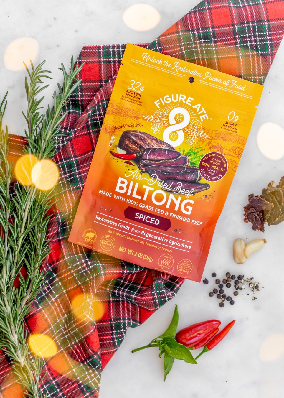 Spiced Beef Biltong - 8 - Pack - Figure Ate Foods