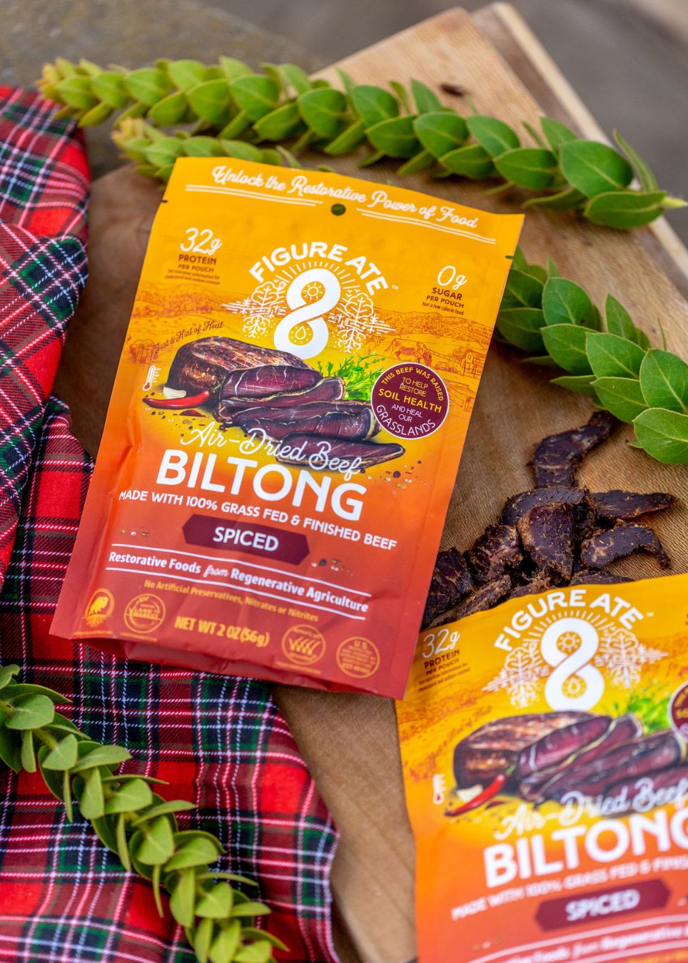 Spiced Beef Biltong - 8 - Pack - Figure Ate Foods