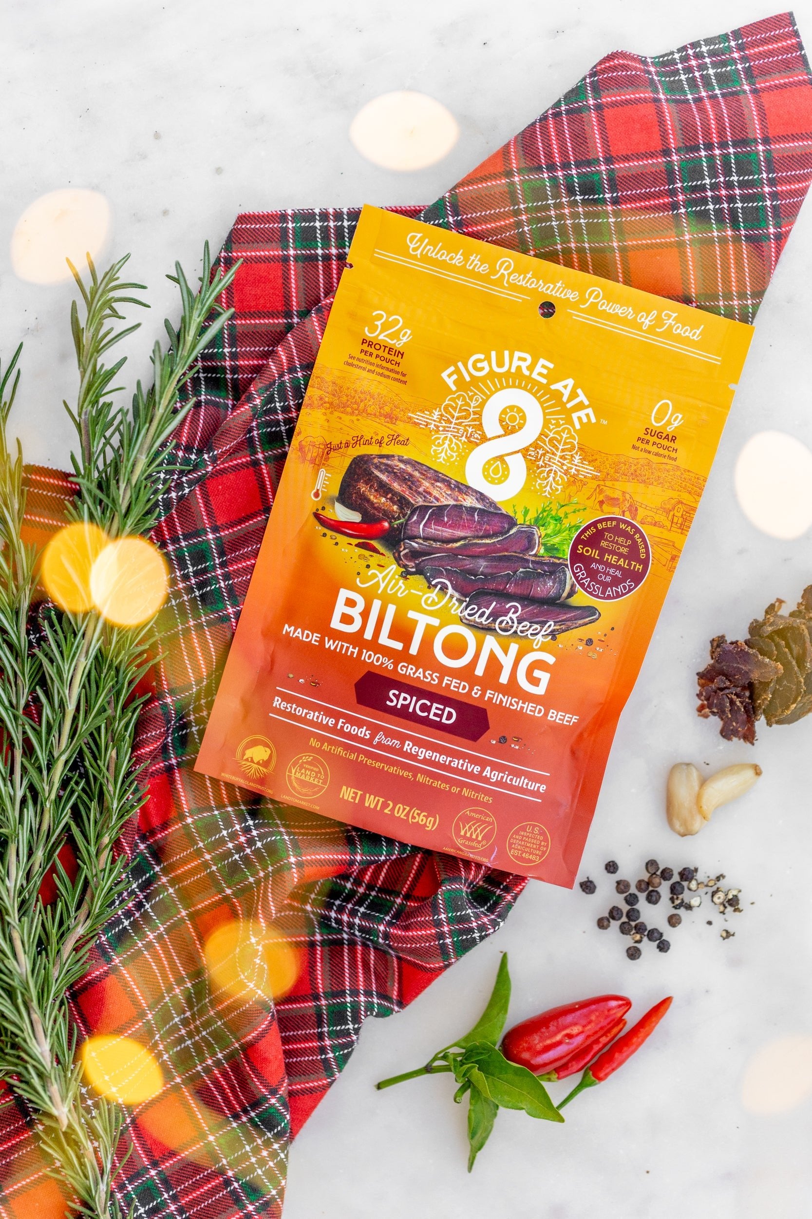 Spiced Beef Biltong - 8 - Pack - Figure Ate Foods