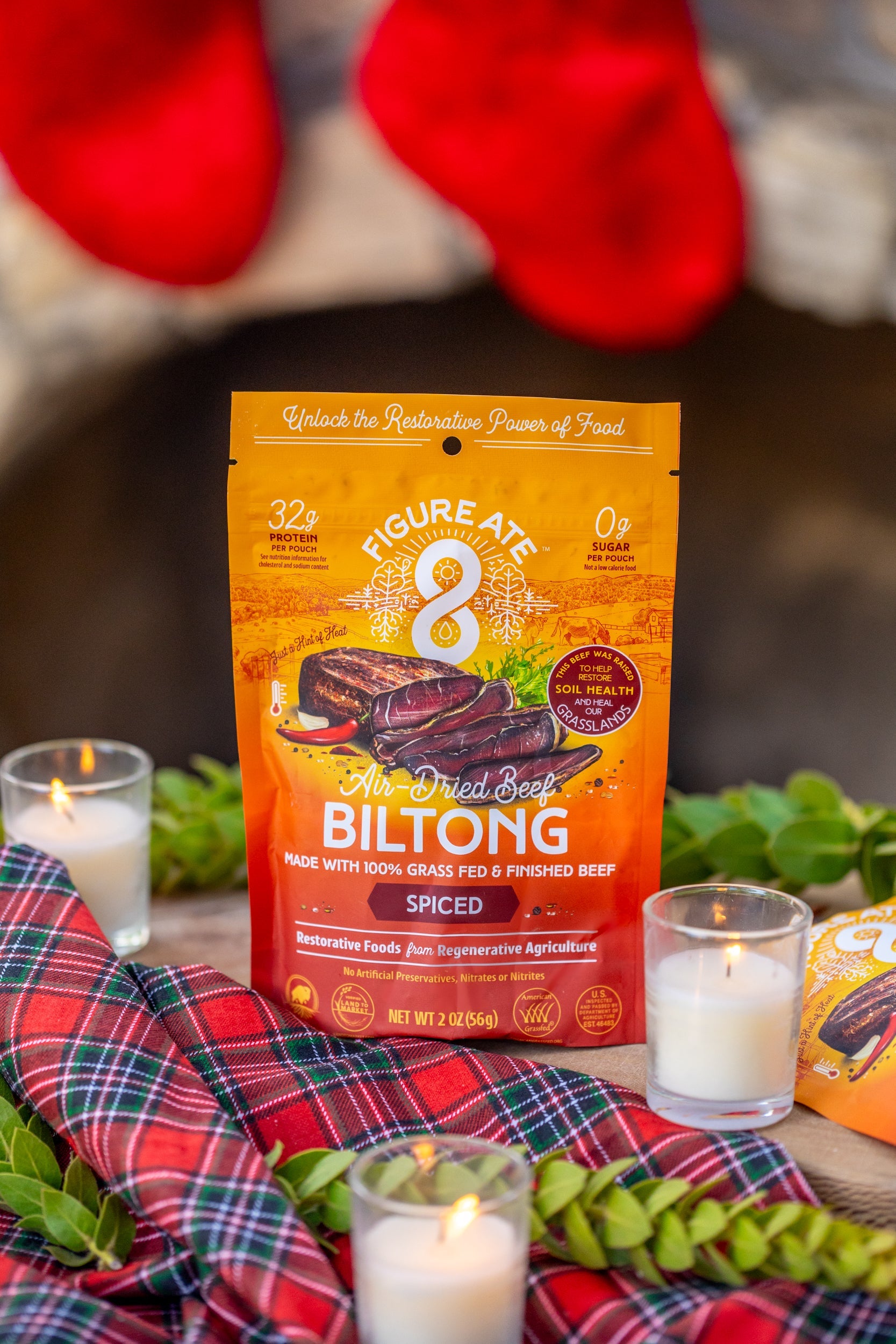 Spiced Beef Biltong - 8 - Pack - Figure Ate Foods