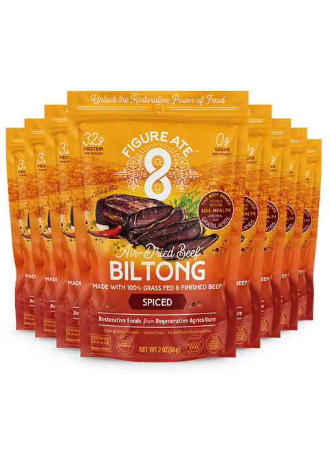 Spiced Grass Fed & Finished Beef Biltong - Figure Ate Foods